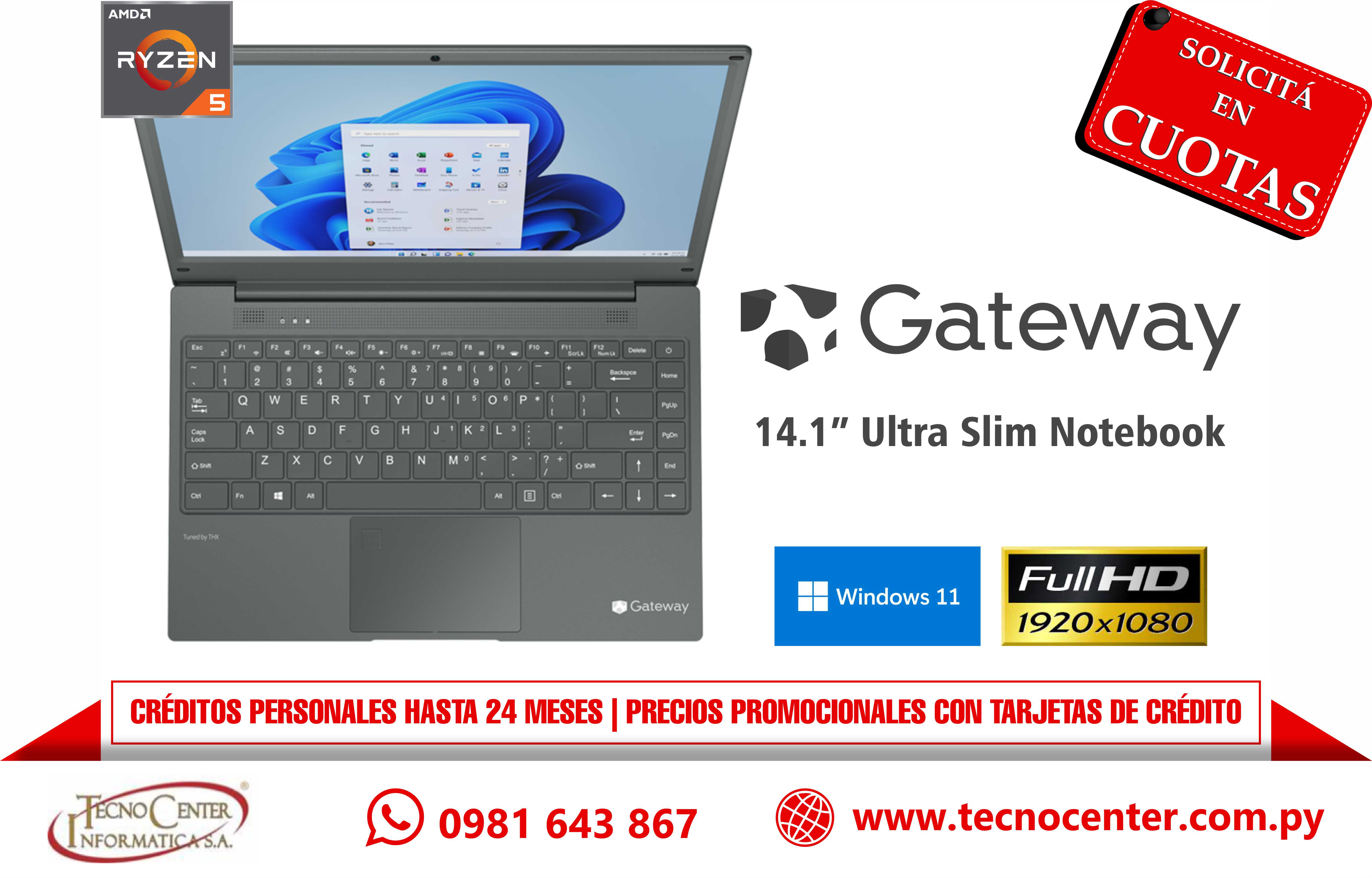 Notebook Gateway 14.1” AMD Ryzen 5